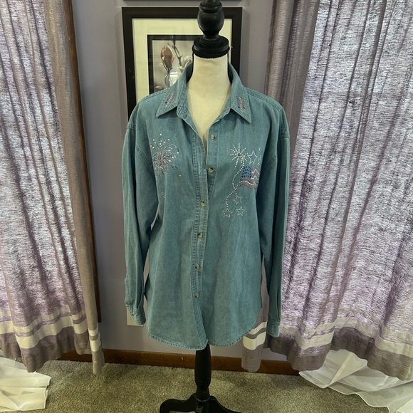 national Tops - Vintage National Denim Button Down